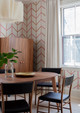one way Raffia rose on the walls of a dinning room